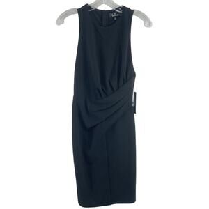 Lulus Black Polyester Pleat Ruched Sleeveless Sheath Dress Women’s Size XS NWT